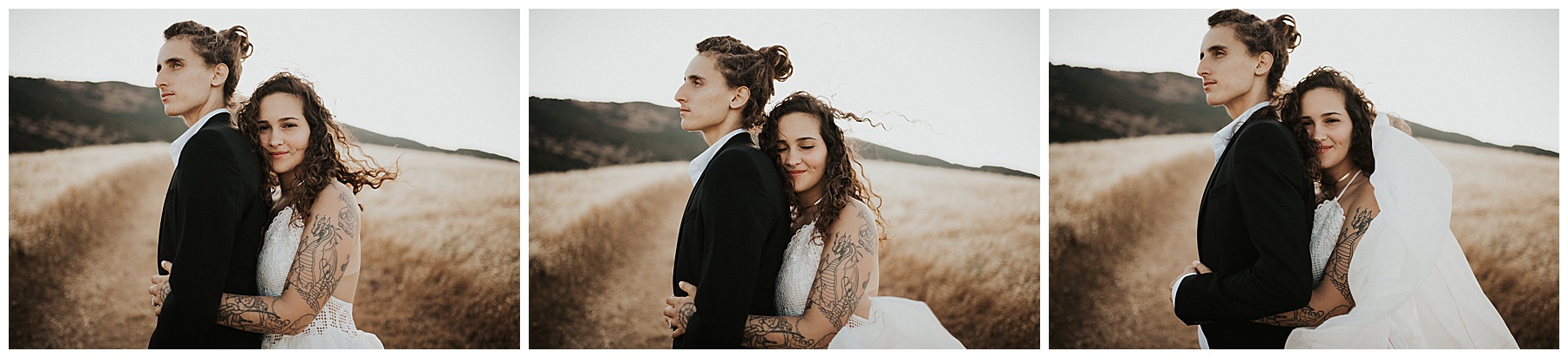 Giselle and Andre’s sunset bohemian California elopement - Photographed by Juju Photography - California and destination wedding photographer