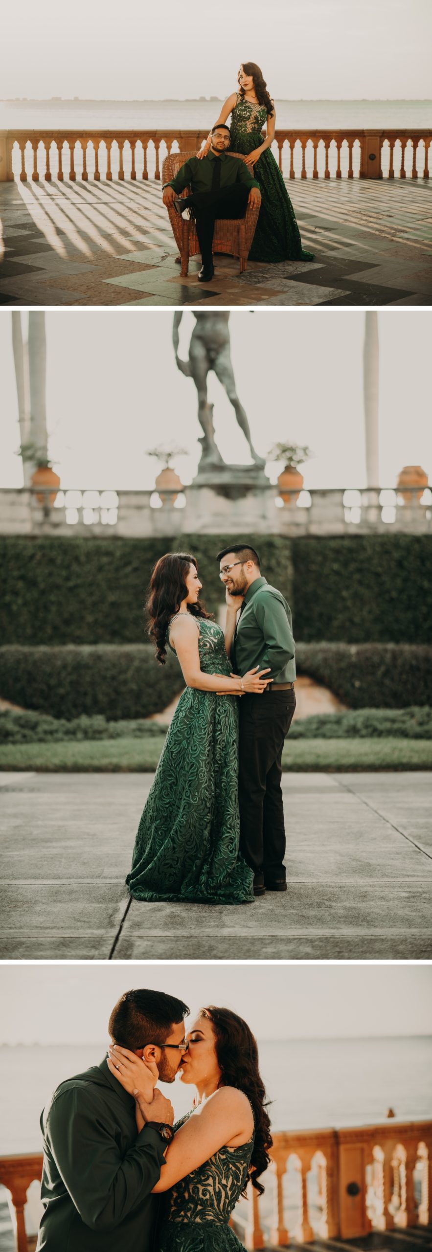 emerald green engagement dress, sarasota engagement session, juju photography Sarasota engagement photography